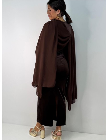 VESTIDO VIOLETA MARRON