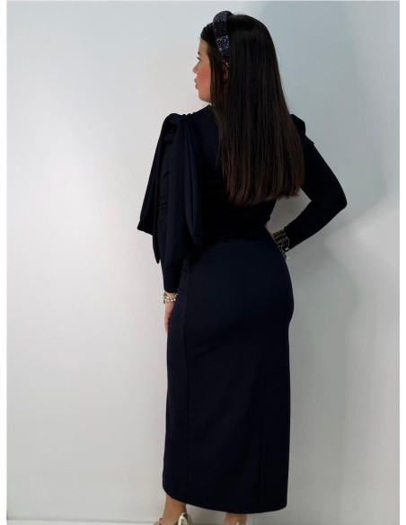 VESTIDO LAZO AZAHARA MARINO