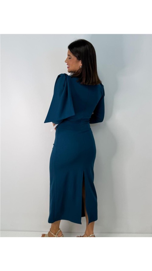 VESTIDO LAZO AZAHARA AZUL PETROLEO VESTIDO LAZO AZAHARA AZUL PETROLEO