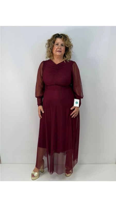 VESTIDO INDIRA BURDEOS