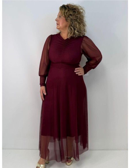 VESTIDO INDIRA BURDEOS