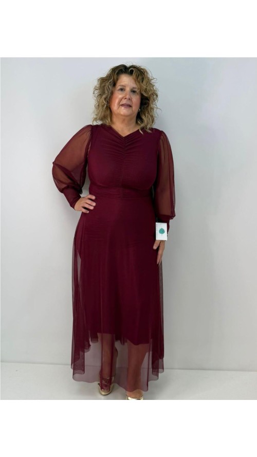 VESTIDO INDIRA BURDEOS VESTIDO INDIRA BURDEOS