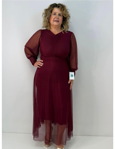 VESTIDO INDIRA BURDEOS