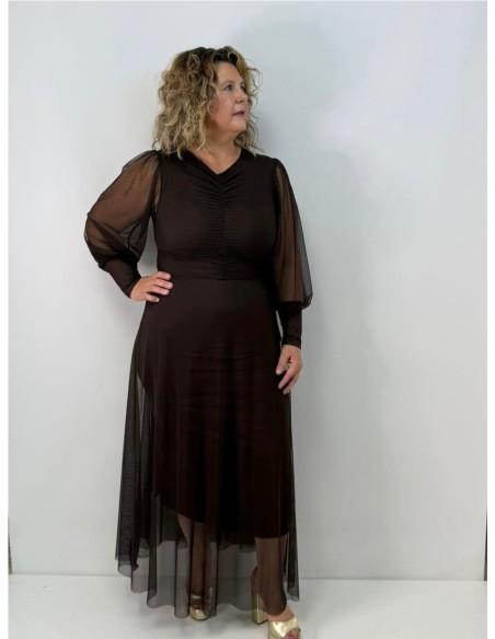VESTIDO INDIRA MARRON