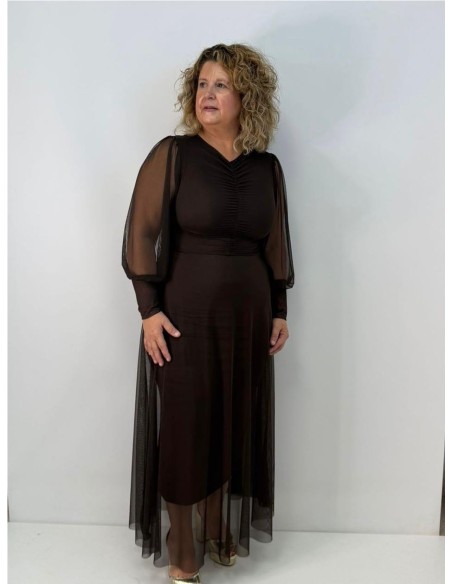 VESTIDO INDIRA MARRON