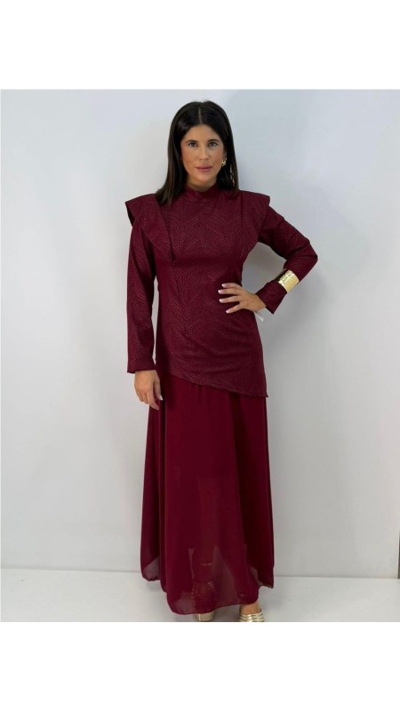 VESTIDO ZAMORA BURDEOS