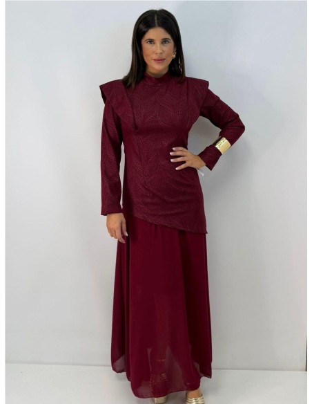 VESTIDO ZAMORA BURDEOS