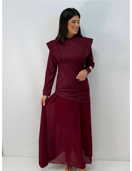 VESTIDO ZAMORA BURDEOS