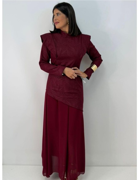 VESTIDO ZAMORA BURDEOS