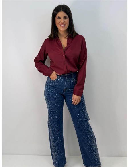 CAMISA MILAN BURDEOS