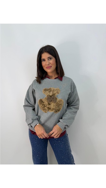SUDADERA OSO GRIS