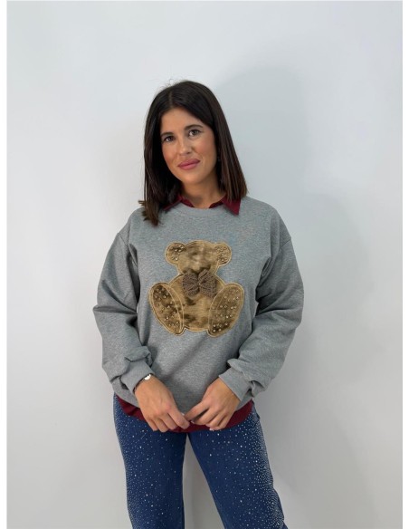 SUDADERA OSO GRIS