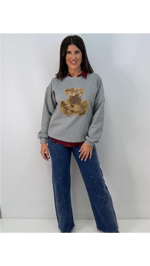 SUDADERA OSO GRIS SUDADERA OSO GRIS
