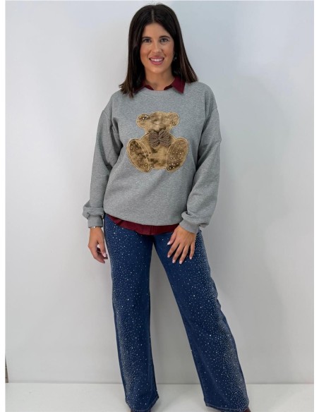 SUDADERA OSO GRIS