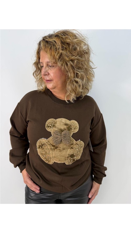 SUDADERA OSO MARRON SUDADERA OSO MARRON