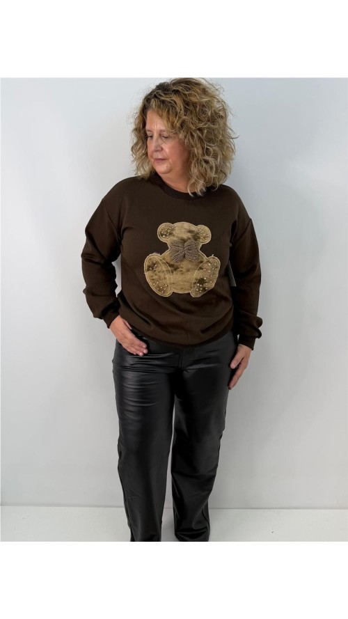 SUDADERA OSO MARRON SUDADERA OSO MARRON