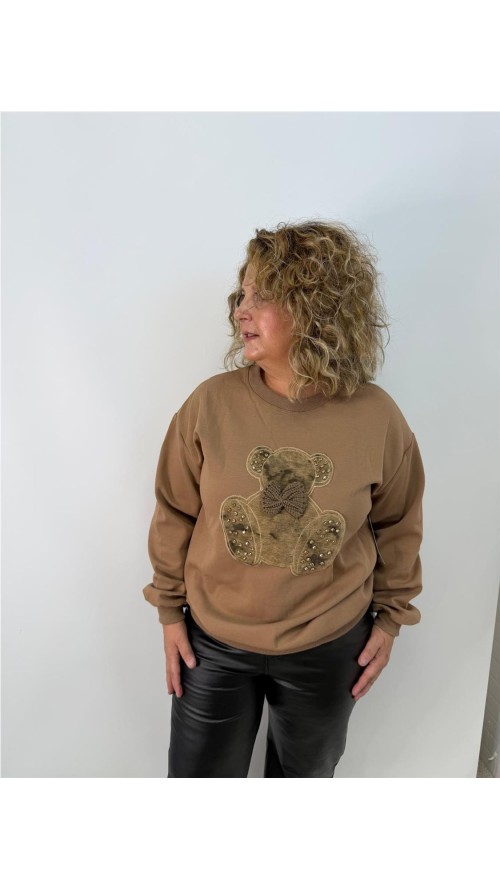 SUDADERA OSO CAMEL