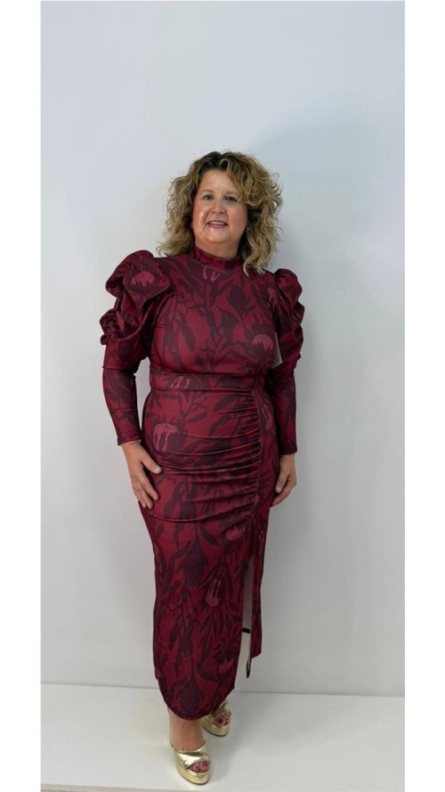 VESTIDO DIANA BURDEOS