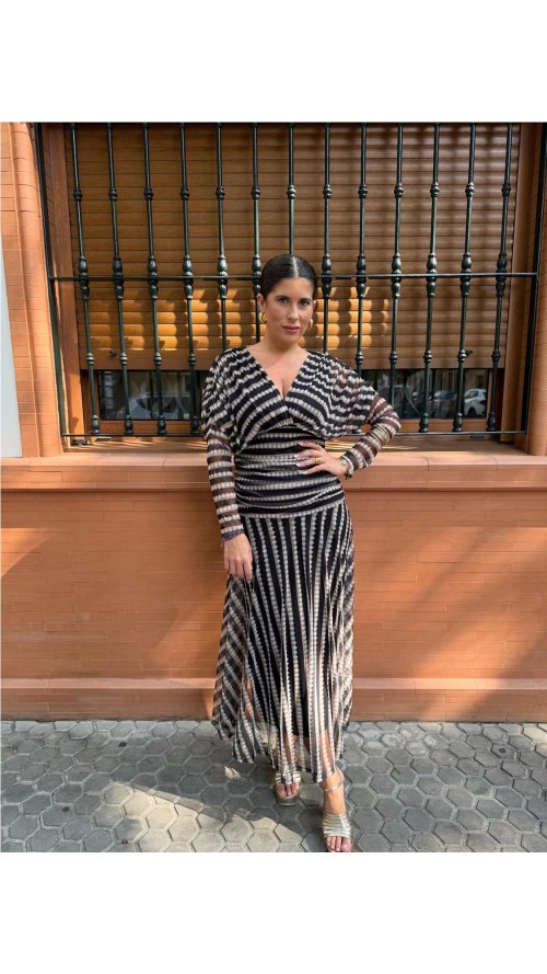 VESTIDO CARMEN ESTAMPADO NEGRO