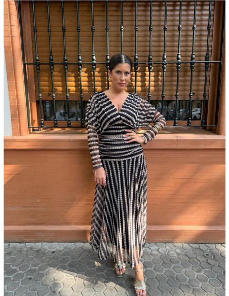 VESTIDO CARMEN ESTAMPADO NEGRO