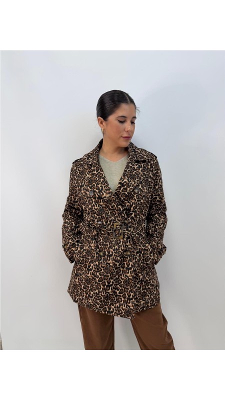 CHAQUETA PRINT MARRON
