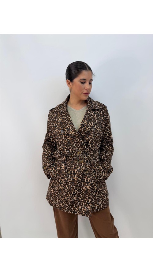 CHAQUETA PRINT MARRON CHAQUETA PRINT MARRON
