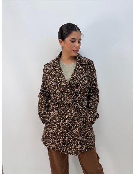CHAQUETA PRINT MARRON