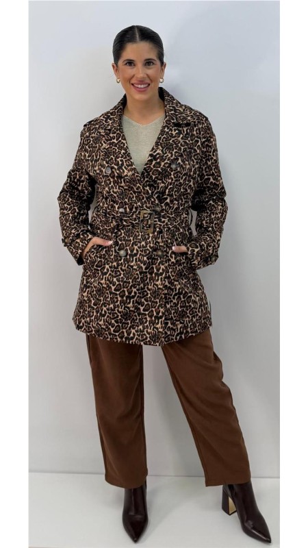 CHAQUETA PRINT MARRON 2