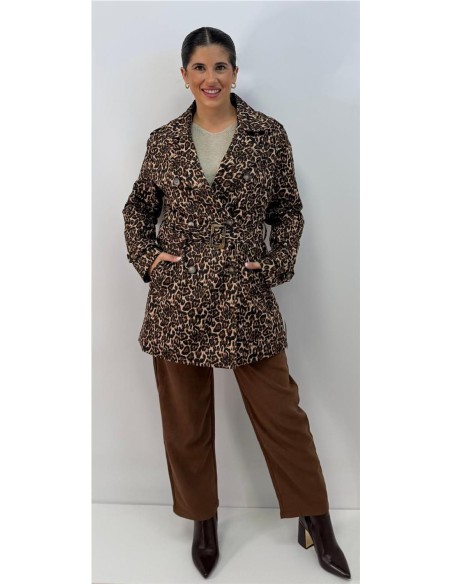 CHAQUETA PRINT MARRON