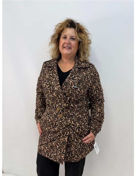 CHAQUETA PRINT MARRON