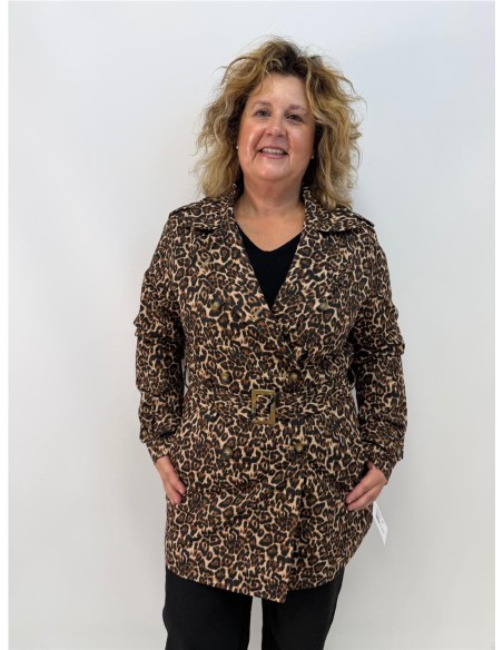 CHAQUETA PRINT MARRON