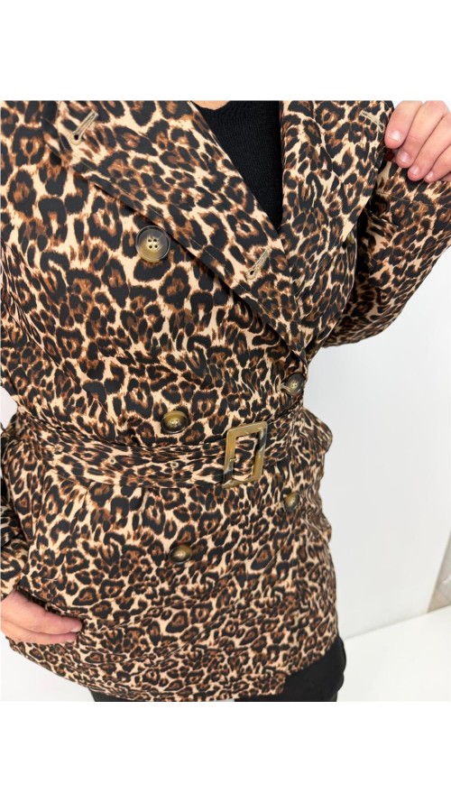 CHAQUETA PRINT MARRON CHAQUETA PRINT MARRON