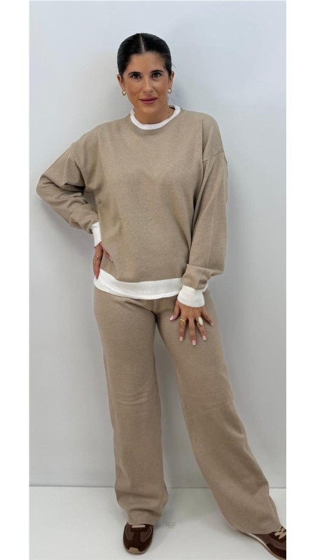 CONJUNTO BICOLOR TAUPE