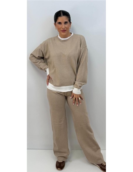 CONJUNTO BICOLOR TAUPE