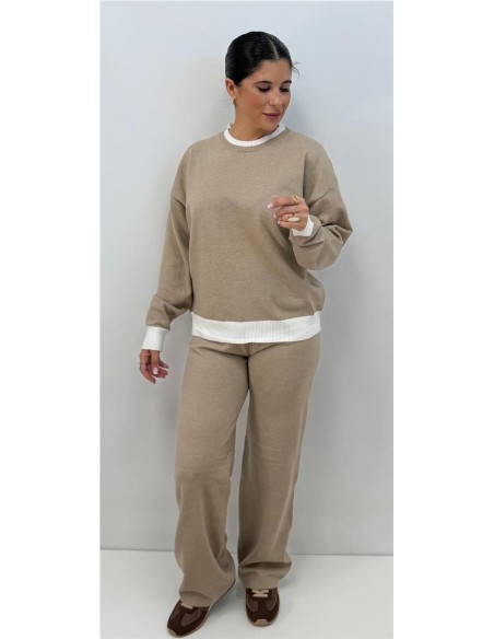 CONJUNTO BICOLOR TAUPE