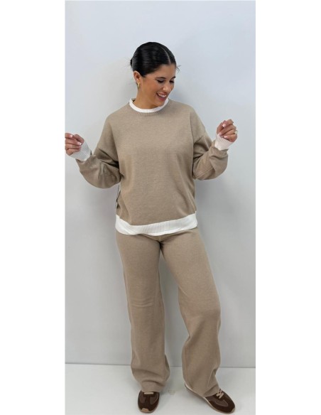 CONJUNTO BICOLOR TAUPE