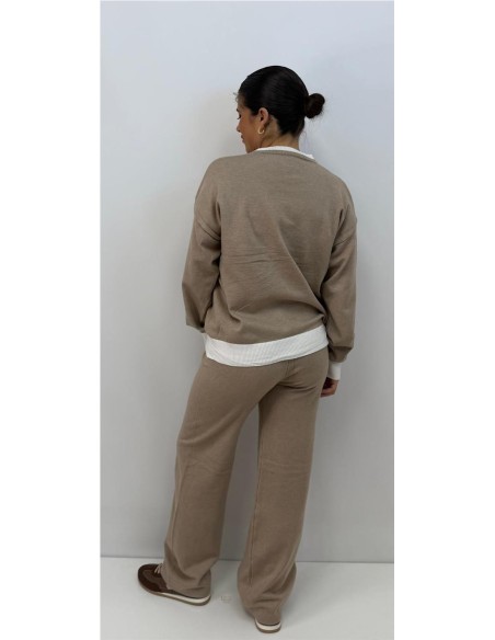 CONJUNTO BICOLOR TAUPE