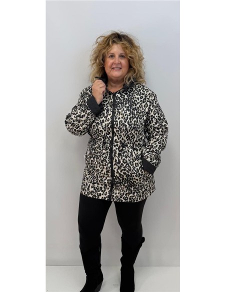 CHAQUETA REVERSIBLE PRINT NEGRO