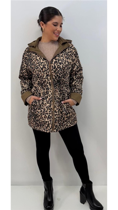 CHAQUETA REVERSIBLE PRINT MARRON CHAQUETA REVERSIBLE PRINT MARRON