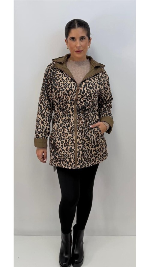 CHAQUETA REVERSIBLE PRINT MARRON CHAQUETA REVERSIBLE PRINT MARRON