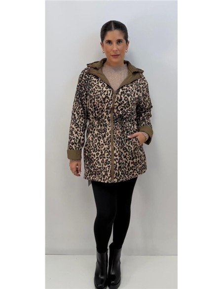 CHAQUETA REVERSIBLE PRINT MARRON