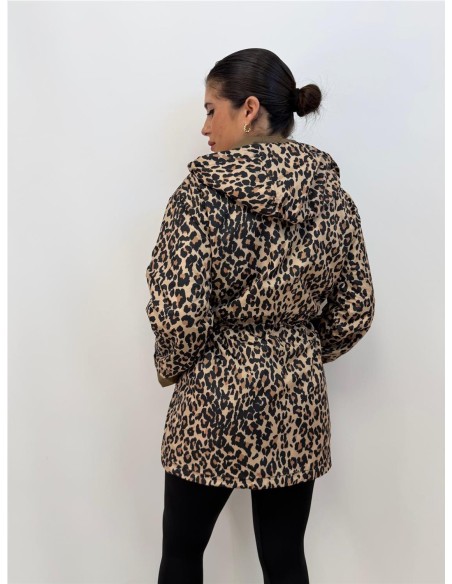CHAQUETA REVERSIBLE PRINT MARRON