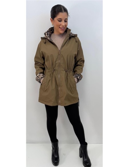 CHAQUETA REVERSIBLE PRINT MARRON