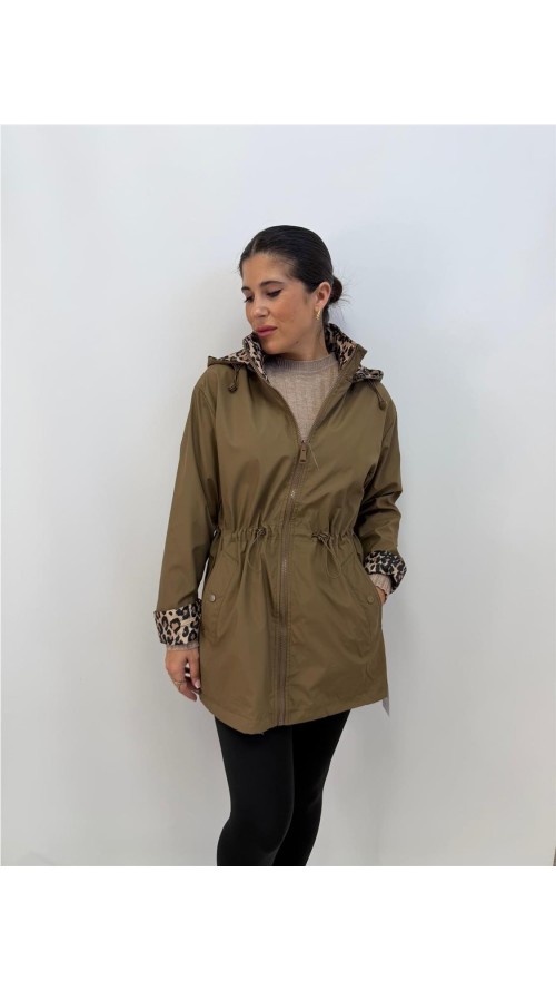 CHAQUETA REVERSIBLE PRINT MARRON CHAQUETA REVERSIBLE PRINT MARRON