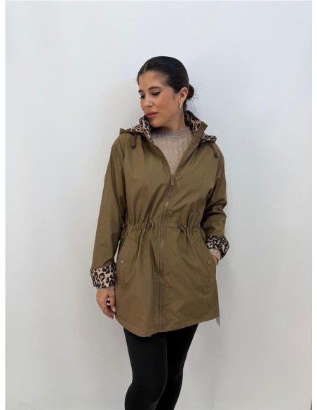 CHAQUETA REVERSIBLE PRINT MARRON