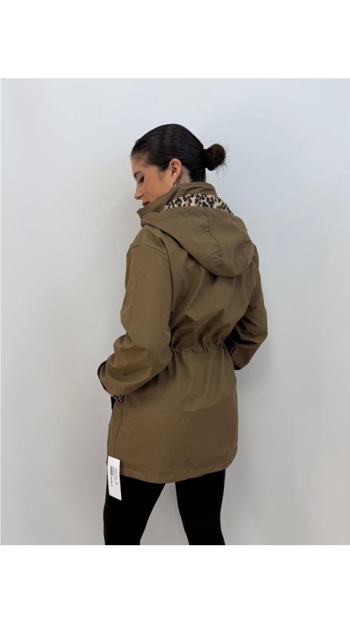 CHAQUETA REVERSIBLE PRINT MARRON CHAQUETA REVERSIBLE PRINT MARRON