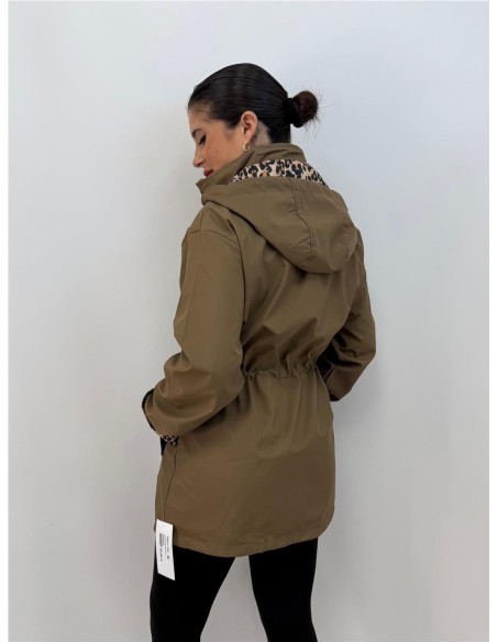 CHAQUETA REVERSIBLE PRINT MARRON