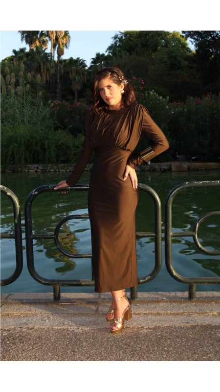 VESTIDO MARIAN MARRON 2