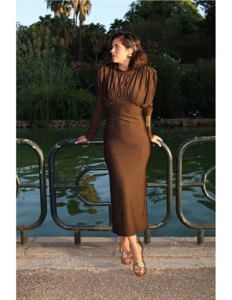VESTIDO MARIAN MARRON