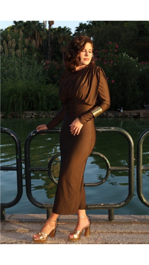 VESTIDO MARIAN MARRON VESTIDO MARIAN MARRON